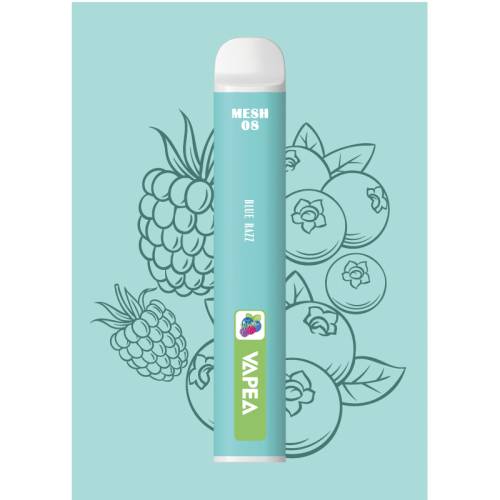 Vapeak Mesh08 Disposable Vape Blue Razz 0mg 8ml